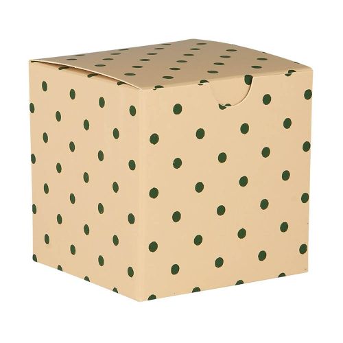 Foldeæske lille m/grønne prikker