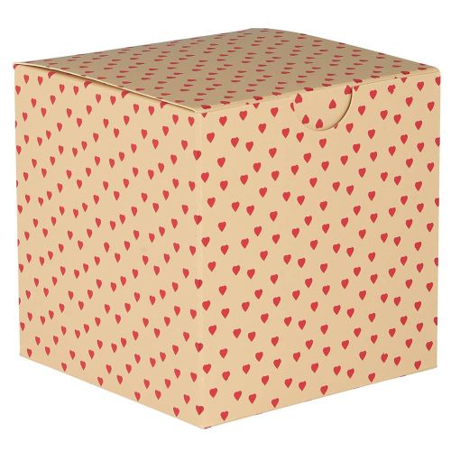 Foldeæske stor m/røde hjerter