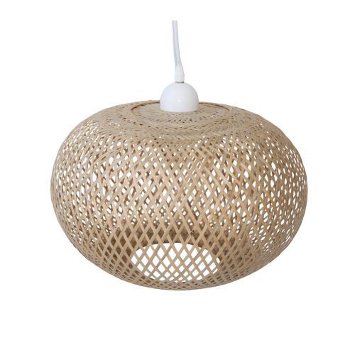  Aafod Lampe bambus lille - Ø38 H31cm - Hvid Fatning