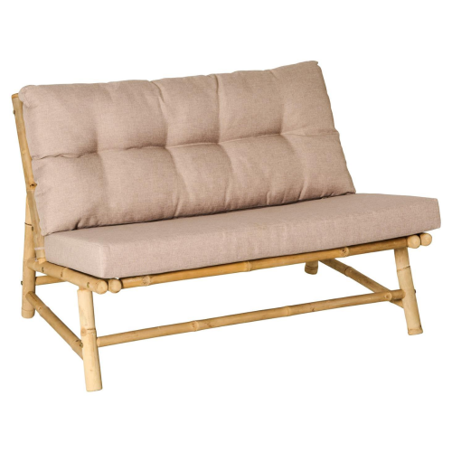 Ib Laursen Loungesofa Bambus m/hørfarvede hynder