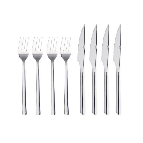 RAW Steaksæt 8 dele - Blank Stål