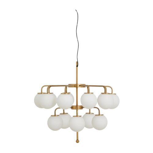 Nordal PALMA lysekrone - Messing/Hvid