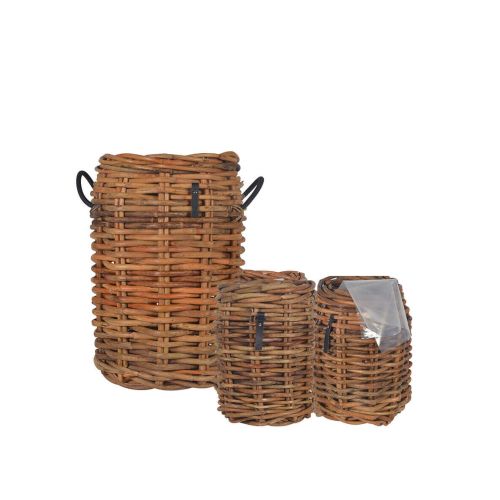 A2Living Rund Rattankurv (3stk/2str) - inkl. poser