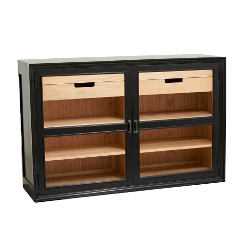 VIVA vitrineskab i træ, lav model m. 2 låger