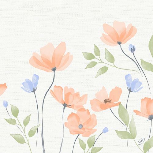 Dunisoft Stofligende Middagsserviet 60stk - Bunny Bloom