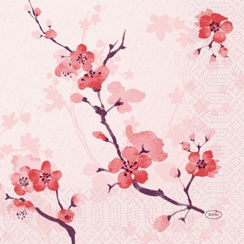 Duni Frokostserviet 3-lags 50stk - Cherry Breeze Pink
