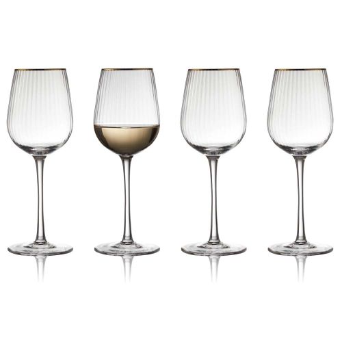 Lyngby Glas Palermo Gold Hvidvinsglas 30cl - 4stk