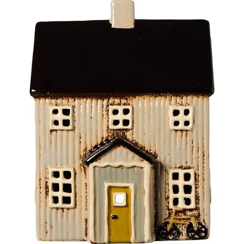 Hus t/fyrfadslys Visby cykel foran - sort tag