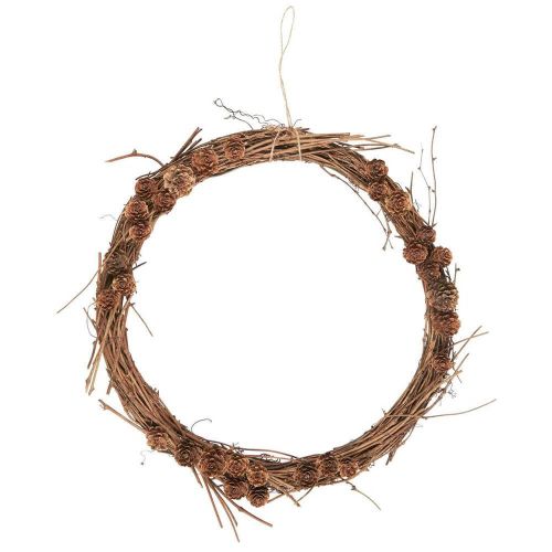 Naturkrans m/lærkekogler - Ø28cm