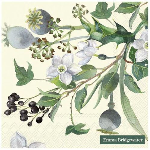 IHR Frokostserviet 3-lags 20stk - Winter Flowers Cream