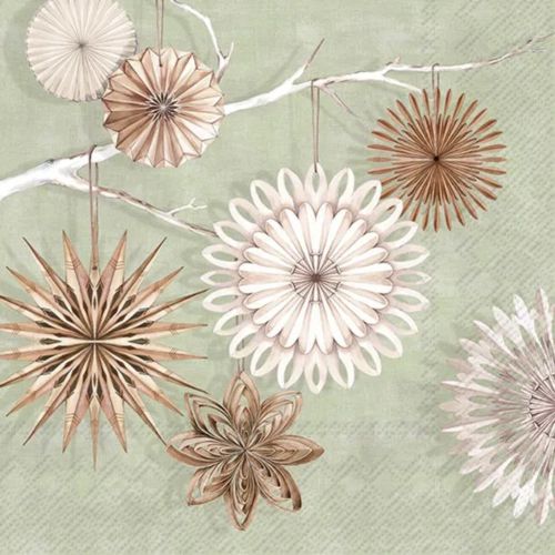 IHR Frokostserviet 3-lags 20stk - Paper Stars Light Green