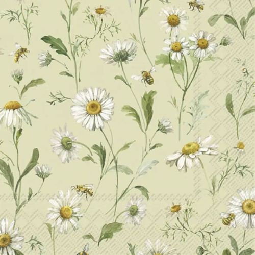IHR Frokostserviet 3-lags 20stk - Daisies Light Green