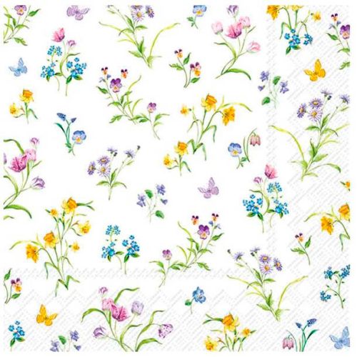 IHR Frokostserviet 3-lags 20stk - Easter Flowers White