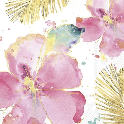 IHR Frokostserviet 3-lags 20stk - Flamingo Fever Flower Cream