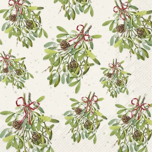 IHR Frokostserviet 3-lags 20stk - Mistletoes Cream