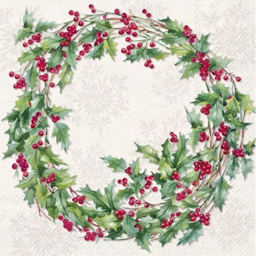 IHR Kaffeserviet 3-lags 20stk - Ilex Wreath Julekrans Cream