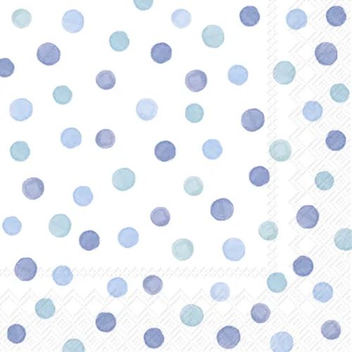 IHR Frokostserviet 3-lags 20stk - Happy Dots Blue