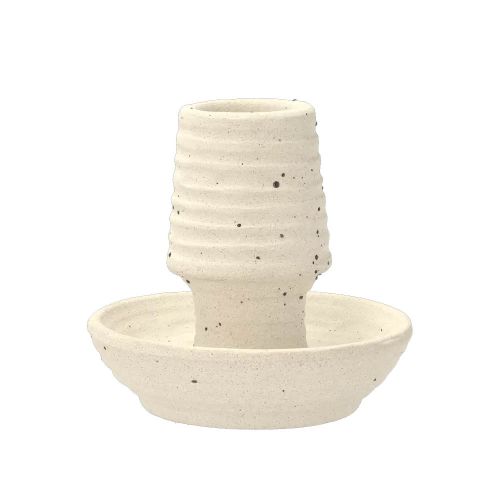 Villa Collection Elv Lysestage 8,5x8cm Offwhite