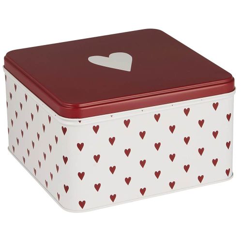 Kagedåse m/hjerter - Firkantet