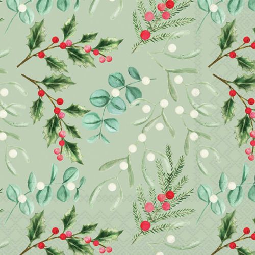 Ambiente Frokostserviet 3-lags 20stk - Foliage scatter sage