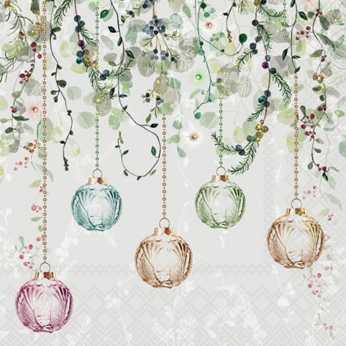 Ambiente Frokostserviet 3-lags 20stk - Floral Christmas Grey