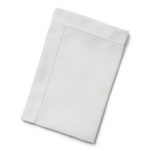 Langkilde & Søn Hvid serviet med hulsøm - 6stk