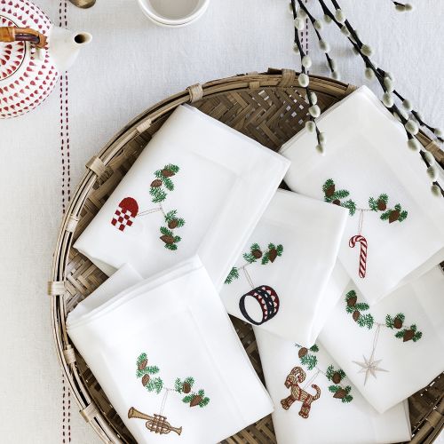 Langkilde & Søn juleservietter med klassiske motiver 6stk