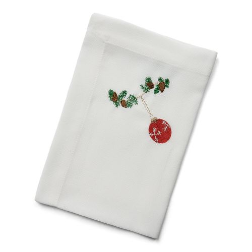 Langkilde & Søn Juleserviet med rød julekugle