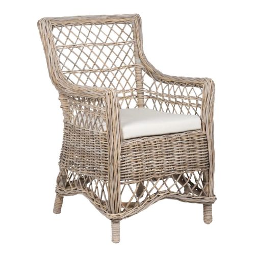 Ib Laursen Stol m/1 hynde gråvasket rattan - Juliana