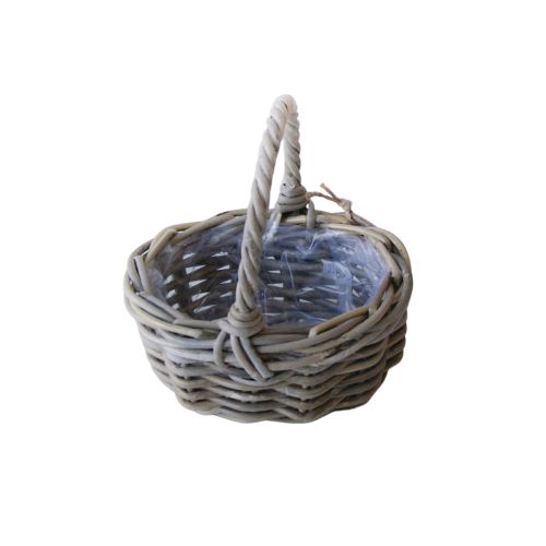 Aafod Bykurv Oval 20x16xH21cm - Grå Rattan