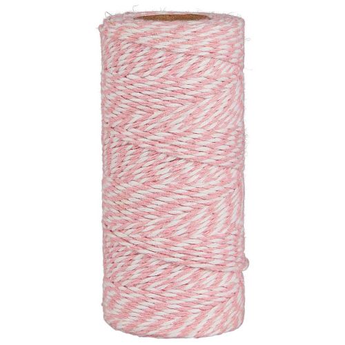 Dokumentgarn lyserød/hvid 100m