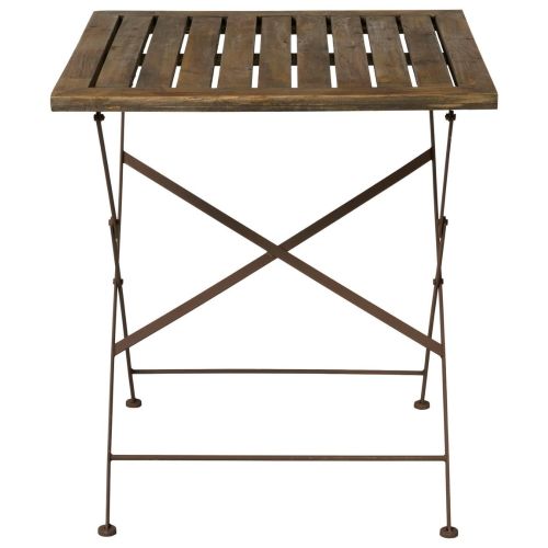 Ib Laursen Bord m/træbordplade og metalstel foldbar - Brun