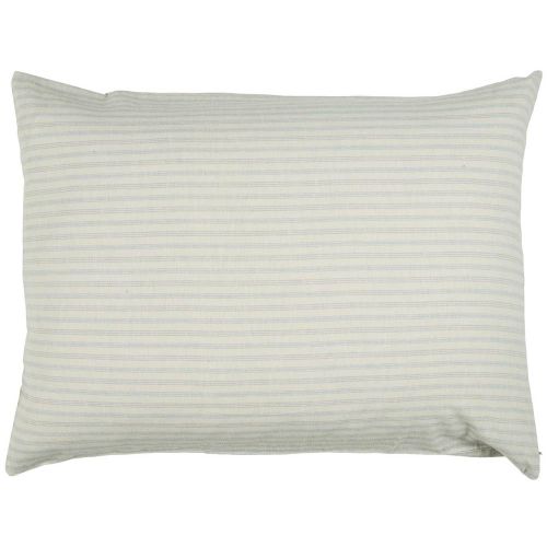 Pudebetræk natur m/lyseblå striber
