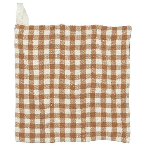 Grydelap Sebastian brun m/naturfarvede små tern