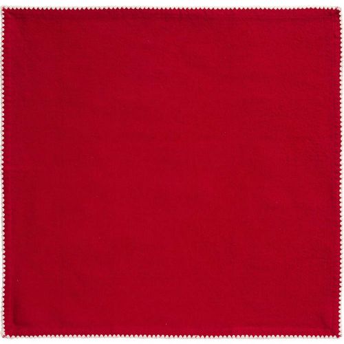 Stofserviet Dagmar rød m/hvide stikninger i kanterne