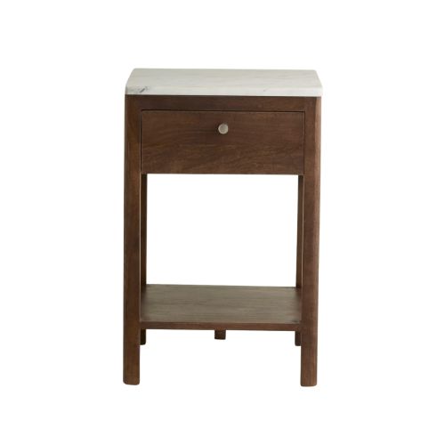 Nordal Bille sengebord - Brun/Hvid Marmor