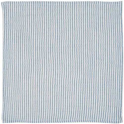 Stofserviet dobbeltvævet lyseblå/hvid stribet