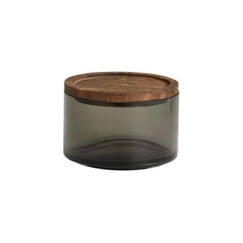 Nordal BASIL opbevaringsglas med låg i træ - 400ml