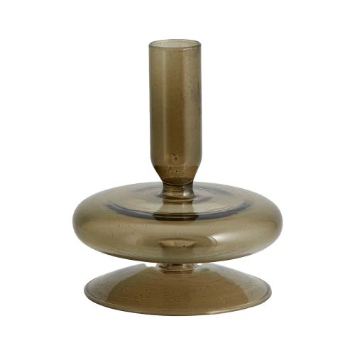 Nordal ERISKA lysestage i glas 12cm - Røgfarvet