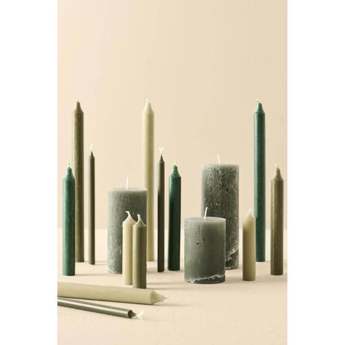 Rustikbloklys mosgrøn 6,8x14cm