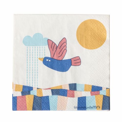 Bloomingville Frokostserviet 3-lags 20stk - Colorine Fugl