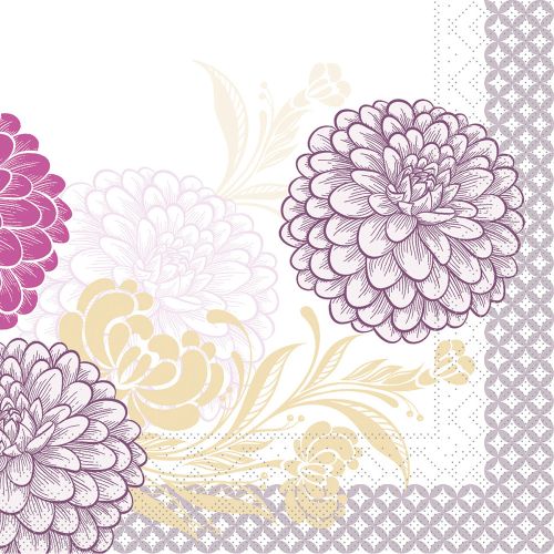 Mank Middagsserviet 3-lags 100stk - Clarissa Cerise-Violet