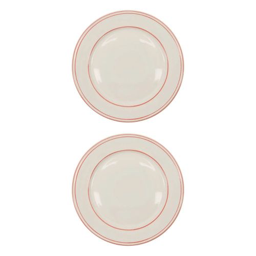 Nicolas Vahé Bistro Middagstallerken 2stk - Hvid / Rød