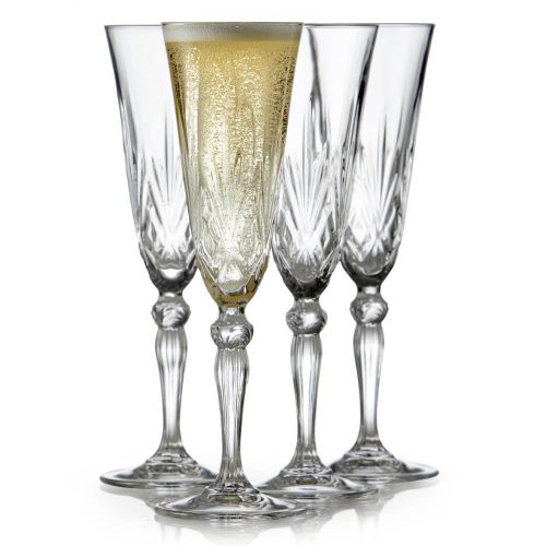 Lyngby Krystal Melodia Champagneglas 16 cl 4 stk