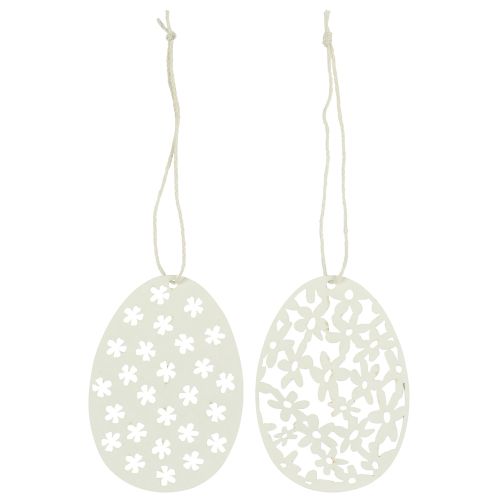 Ib Laursen Papirklip Æg med blomstermønster - Råhvid