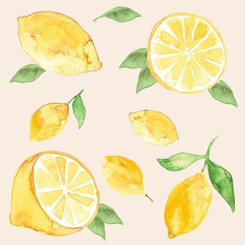 Ib Laursen Frokostserviet 3-lags 20stk - Citroner