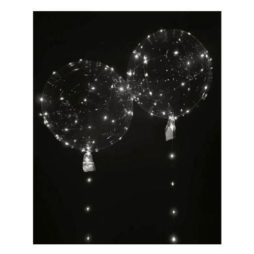 Ballon m/hvid led lyskæde - 2stk