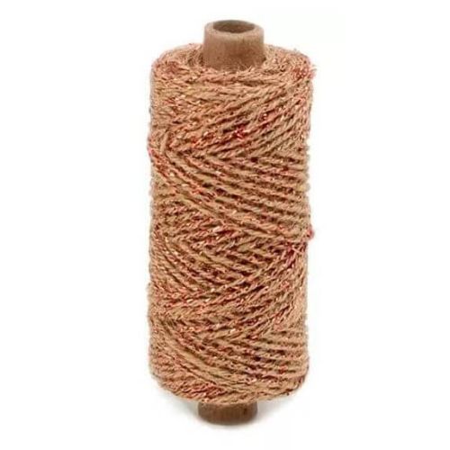 Snor flaxcord natur/kobber 50m