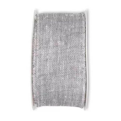 Linen Look bånd 5cm x 8m - Lysegrå