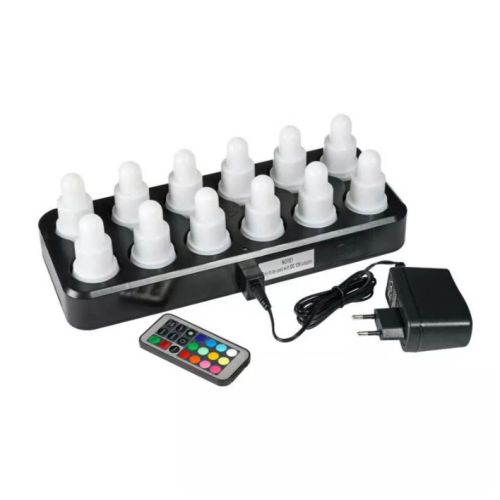 Duni LED lys 12stk - Varm hvid + Multicolor